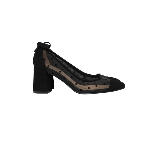 FSNY Holly Ladies Black Mesh/Suede Heel