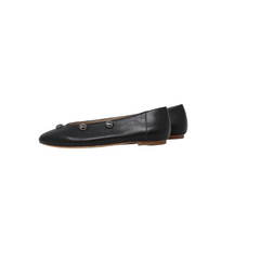 RALPH MIGEL BLACK LEATHER BLACK STUDS FLAT