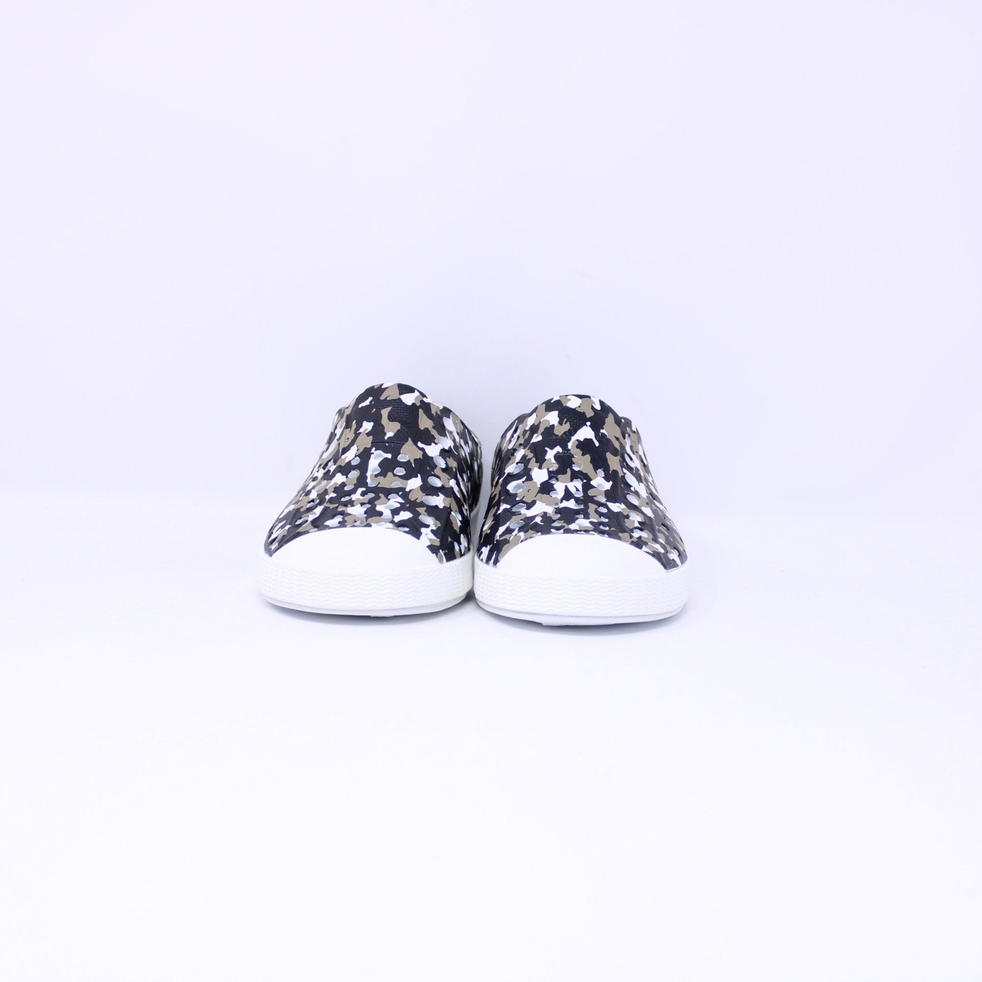 Native Jefferson Print Unisex Black, White and Grey Kids Print Shoes - Frankel's Designer Shoes