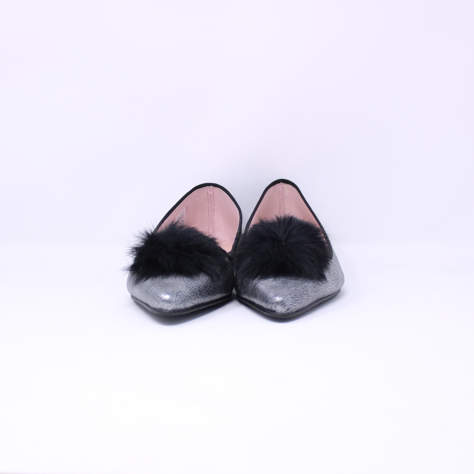 Euforia 530 Ladies Pewter Pointy Flats - Frankel's Designer Shoes