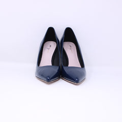 Melyann Great Ladies Navy Patent Heel Dress Shoes - Frankel's Designer Shoes