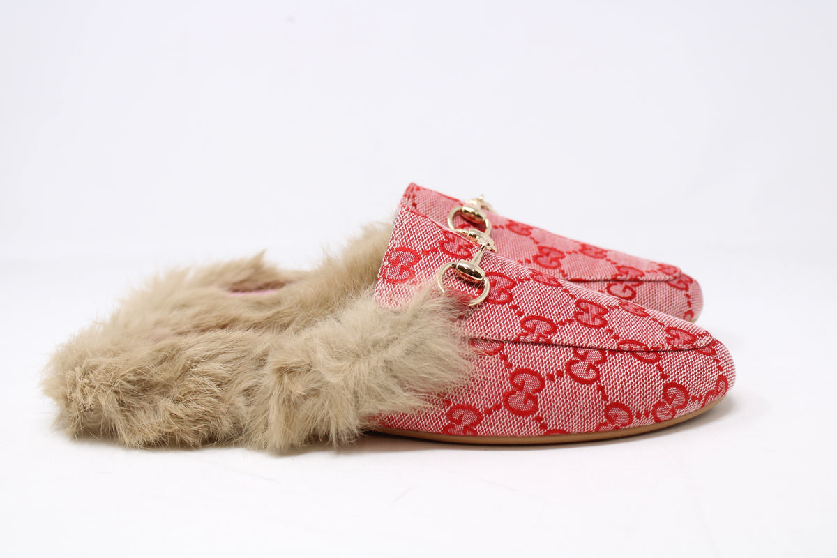 Esporre Ladies Pelz Fabric Mule With Fur