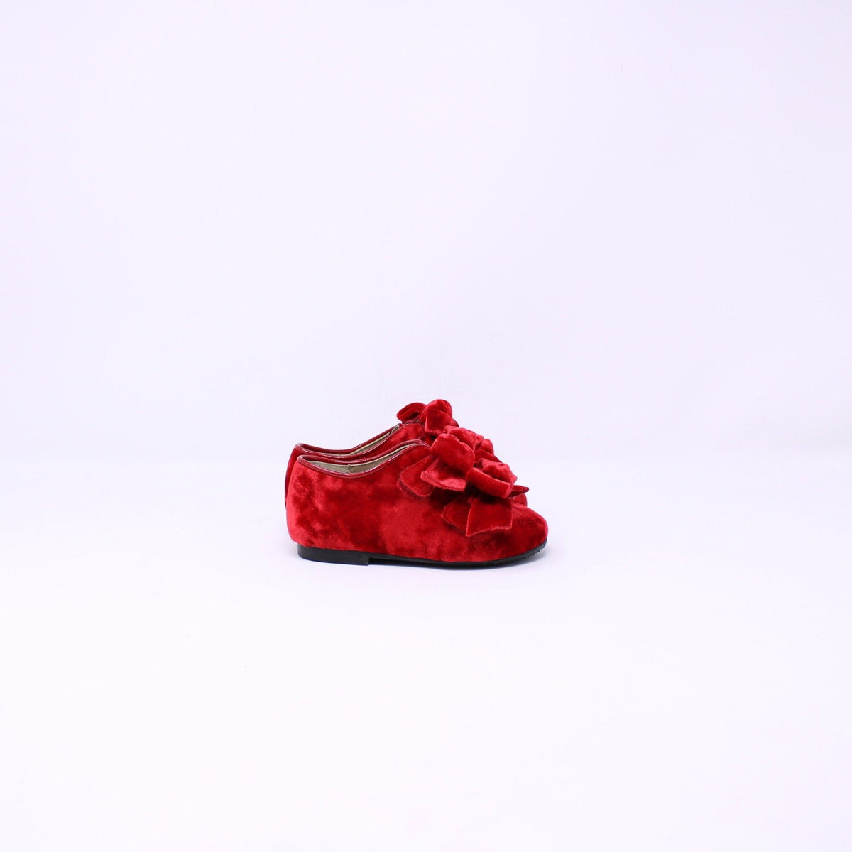 Papanatas 42007 Girls Red Velvet Dress Shoe