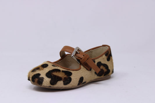 Papanatas Girls 51001 Leopard Fur Mary Janes - Frankel's Designer Shoes