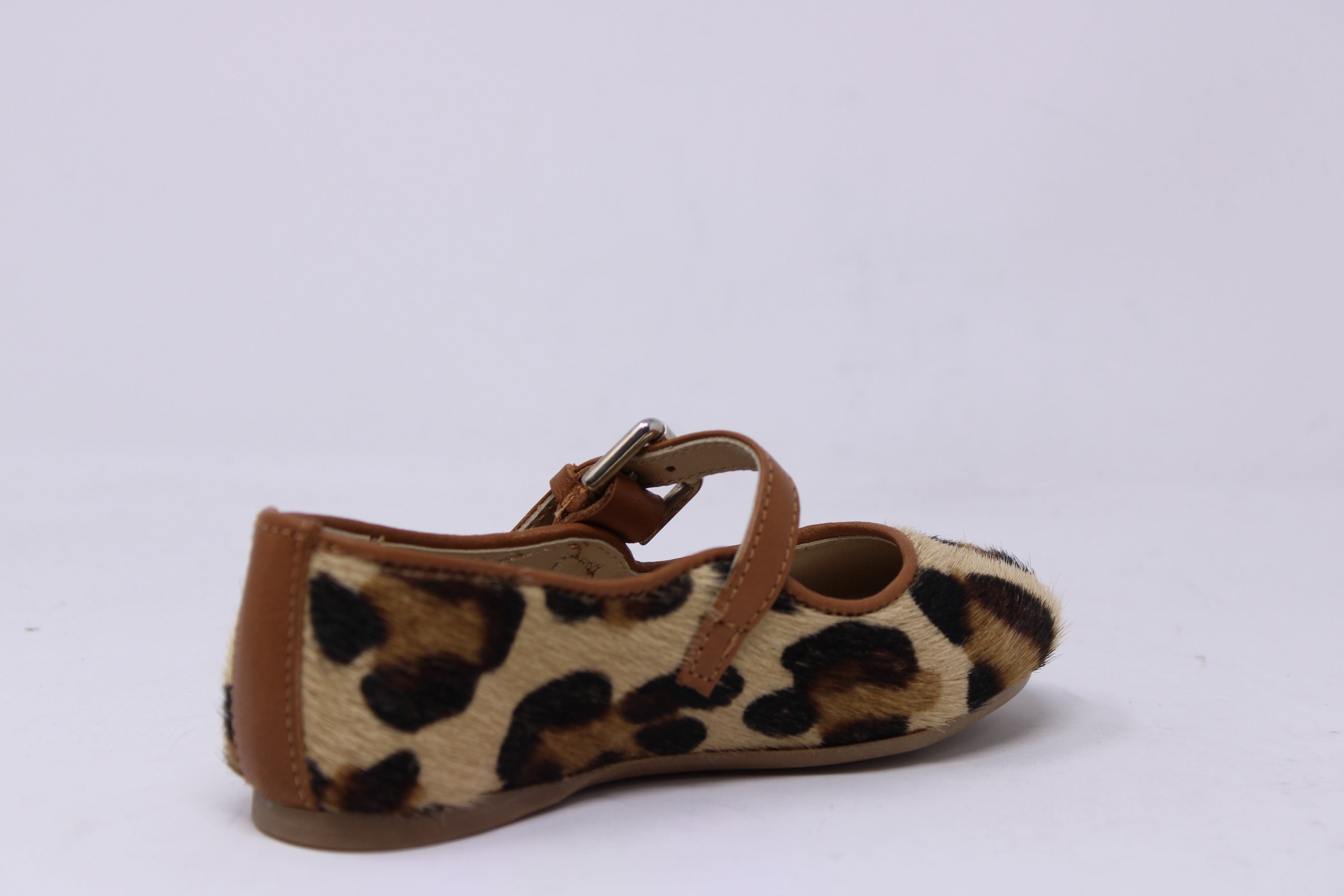 Papanatas Girls 51001 Leopard Fur Mary Janes - Frankel's Designer Shoes