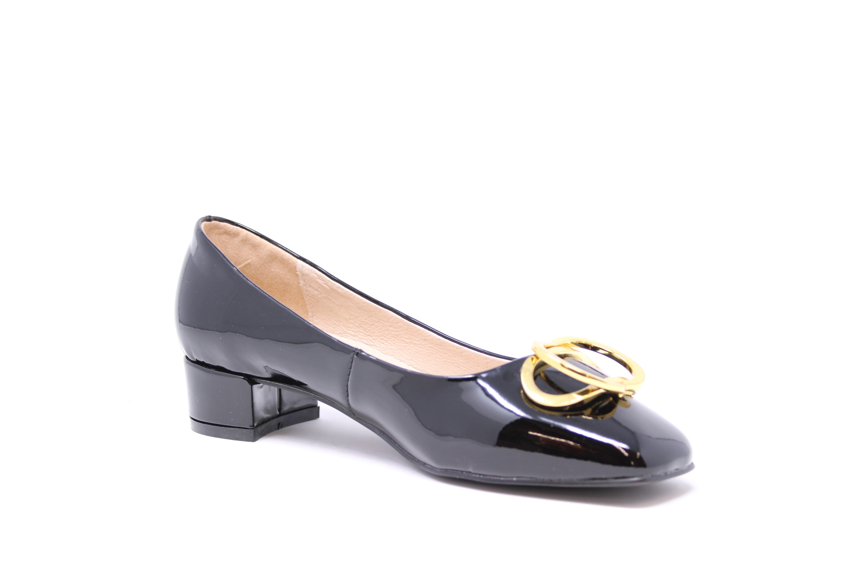 Ralph Migel Ladies Amazon Low Heels with Gold Oranment - Frankel's Designer Shoes