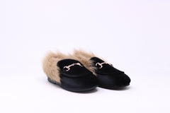 Little Legends Kids Slipper Black Velvet Loafer