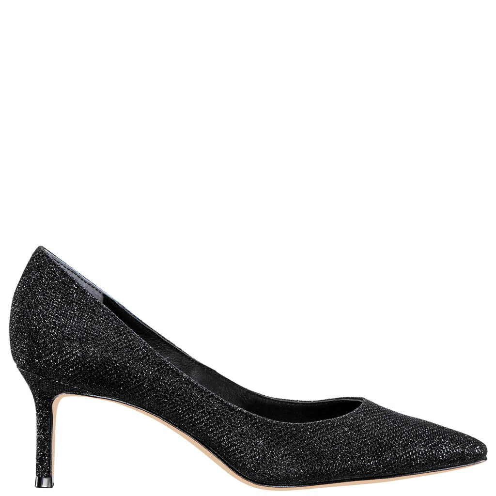 NINA BLACK SPARKLE LOW HEEL