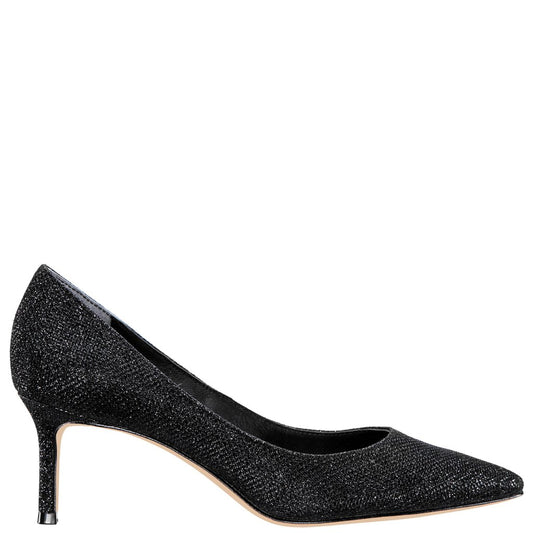 NINA BLACK SPARKLE LOW HEEL