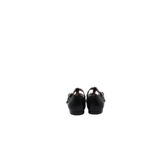 Papanatas 42001 Kids Black Leather Double Strap Mary Jane