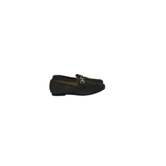 All Black Ladies Link Grey Suede Chain Loafer