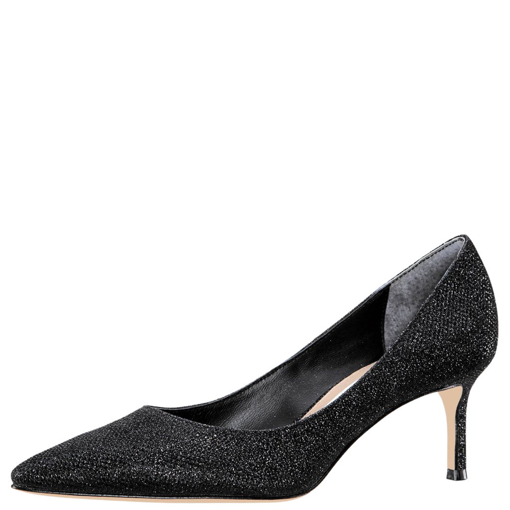 Black sparkly low heel shoes Outlet