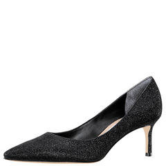 NINA BLACK SPARKLE LOW HEEL