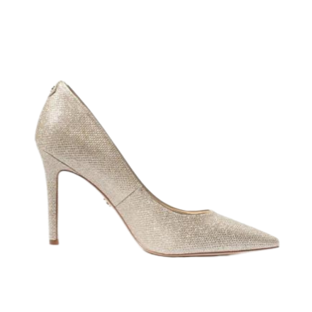 SAM EDELAMAN HAZEL POINTED TOE HEEL GOLD MESH