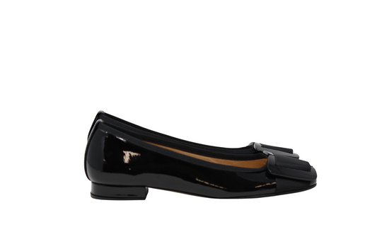 FSNY Ladies Classic Patent Low Heel With Bow