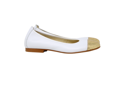 BLUBLONC WHITE FLAT GOLD TOE