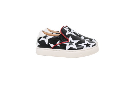 GIOVANNI BLACK SLIP-ON WITH WHITE STARS