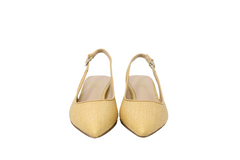 FRANCOSARTO NATURAL SLINGBACK LOW HEEL