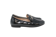 BEBERLIS BLACK LE. LOAFER WITH GOLD CHAIN