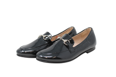 BEBERLIS BLACK LE. LOAFER WITH GOLD CHAIN