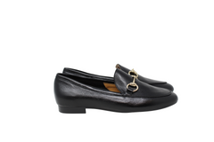 MENINA BLACK LE. WITH GOLD CHAIN LOAFER