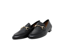 MENINA BLACK LE. WITH GOLD CHAIN LOAFER