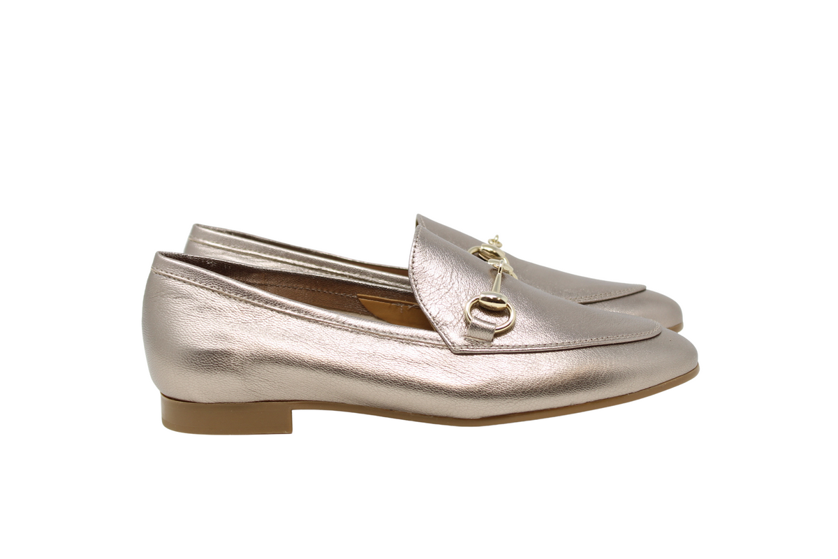 MENINA PEWTER WITH GOLD CHAIN LOAFER