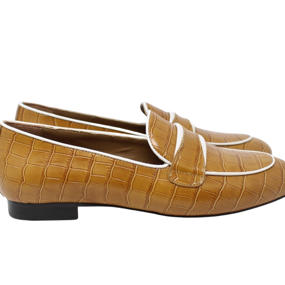 Aiciberllucci Ladies 916Penny Croc Leather Penny Loafer