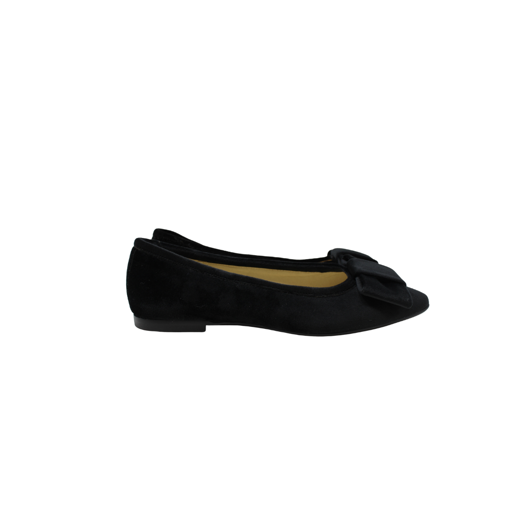 BluBlonc Ladies Maya Black Velvet Flat