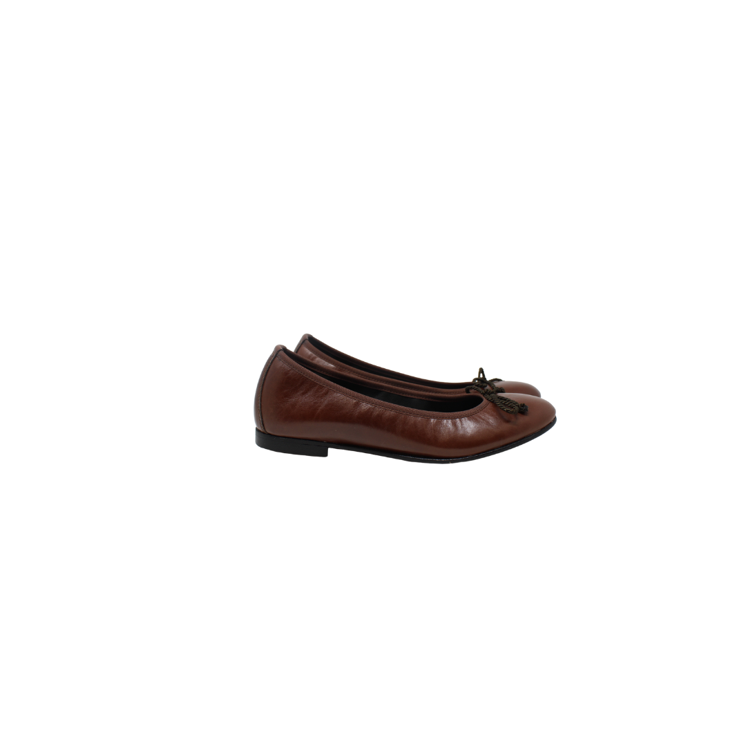 Luccini J107 Girls Brown Leather Flat