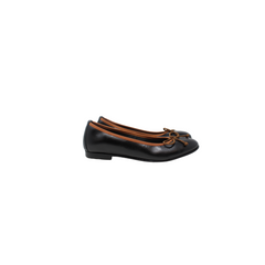 Luccini J107 Girls Black Leather Flat