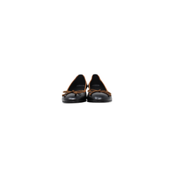 Luccini J107 Girls Black Leather Flat