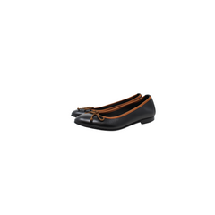 Luccini J107 Girls Black Leather Flat