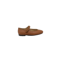 Papanata 6315 Girls Tan Leather Mary Jane