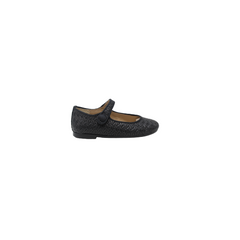 Papanatas 6315 Black Woven Leather Mary Jane