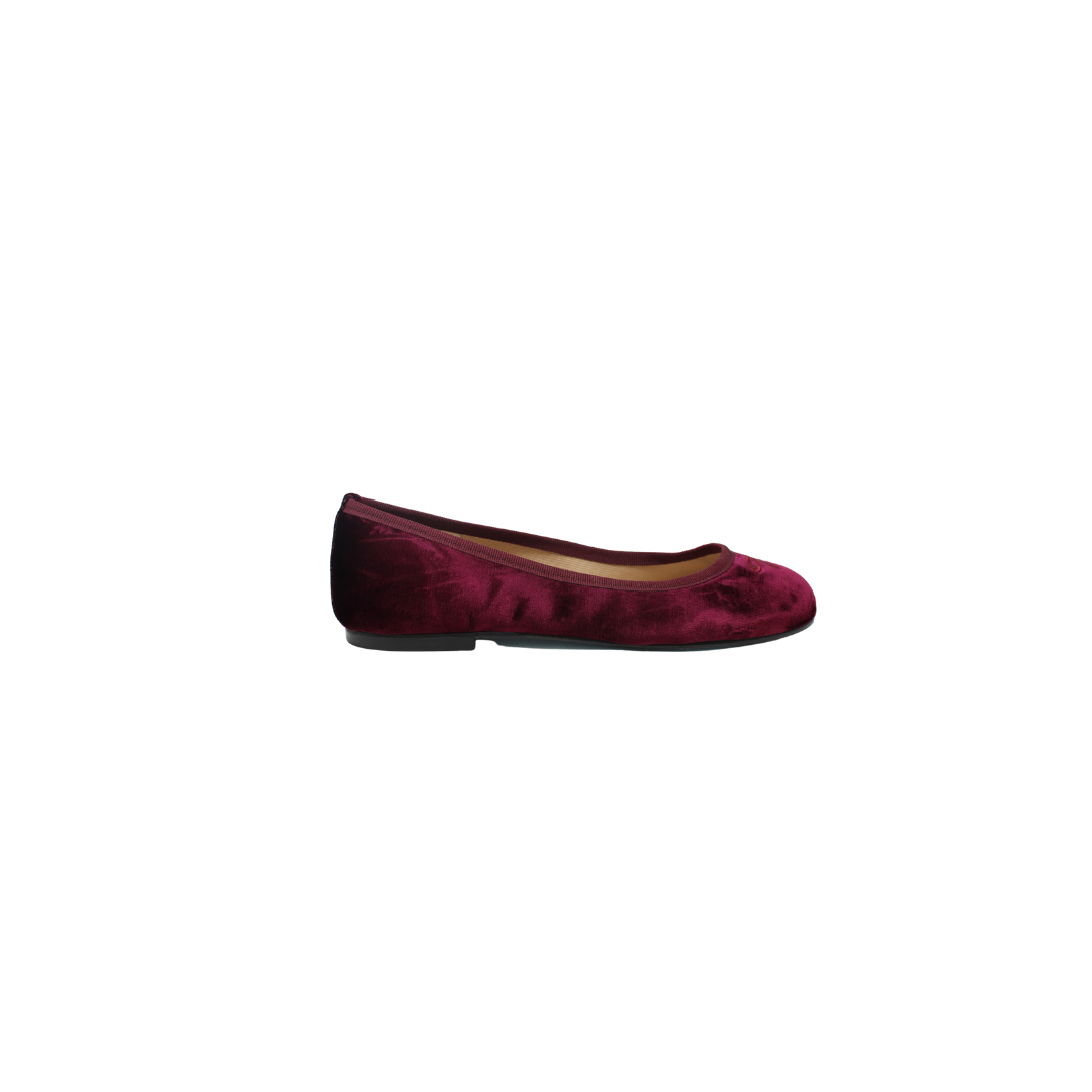 FSNY Kathy Burgundy Velvet Flat