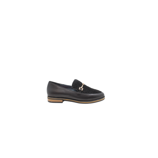 Esporre Sole Ladies Black Leather Loafer