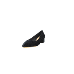 Melyann George Ladies Black Velvet 1.5 Inch Low Heel