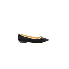 Viviamos Alder Ladies Black Suede Flat