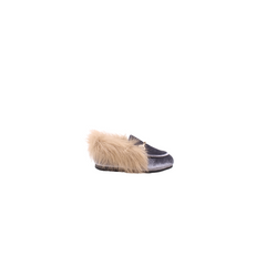 Little Legends Slipper Kids Grey Velvet Loafer