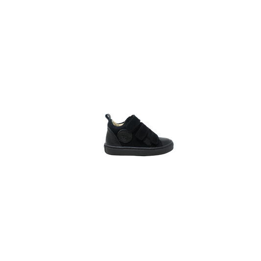 Blublonc Trey Boys Black Leather Sneaker