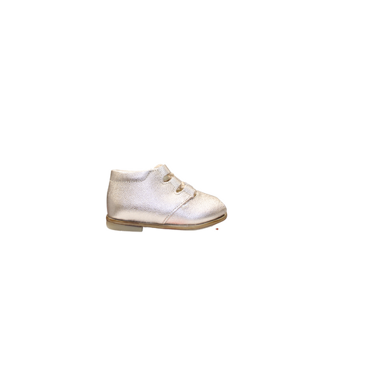 Emel 1498 Kids Laced up Champagne Leather Shoe