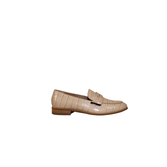 Aiciberllucci 2052 Ladies Nude Snakeskin Leather Loafer