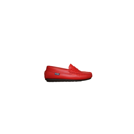 Atlanta Mocasin 32G Girls Red Leather Loafer