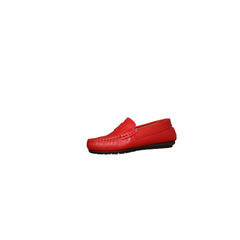 Atlanta Mocasin 32G Girls Red Leather Loafer