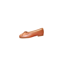 Papanatas 5631 Girls Camel Leather Flat