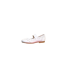 Papanatas 40082 Girls White Leather Mary Jane