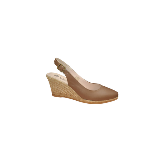 Eric Michael Firenze Ladies Tan Leather 2.5 Inch Wedge