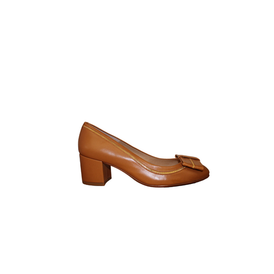 FSNY Glam Ladies Tan Leather 2.5 Inch Heel