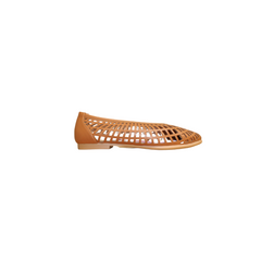 Esporre Cutout Ladies Camel Leather Shoe